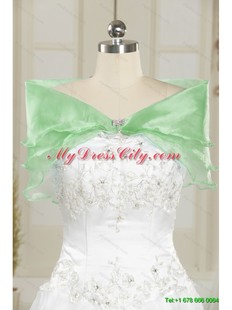 Detachable Sweetheart Beading 2015 Prom Skirts in Apple Green
