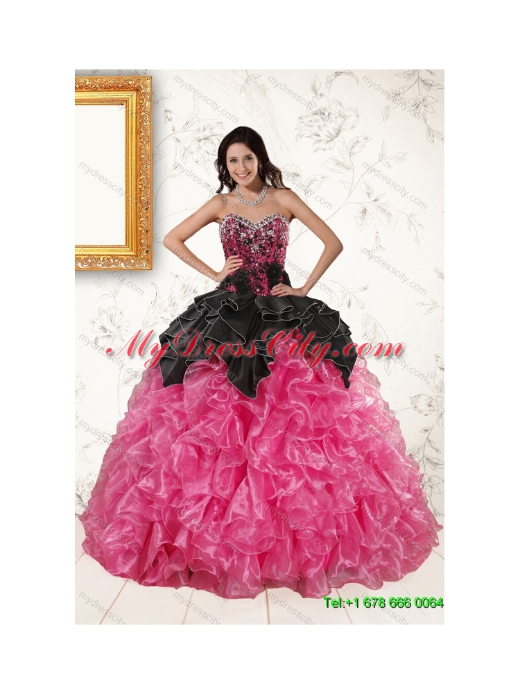 Multi Color Sweetheart Ruffles and Beading Dress for a Quinceanera and Sweetheart Bowknot Short Prom Dresses and Straps Multi Color Girl Pagean Dress