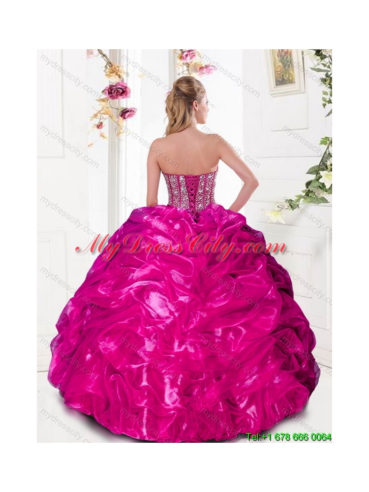 2015 Latest Sweetheart Quinceanera Dresses with Beading and Pick Ups