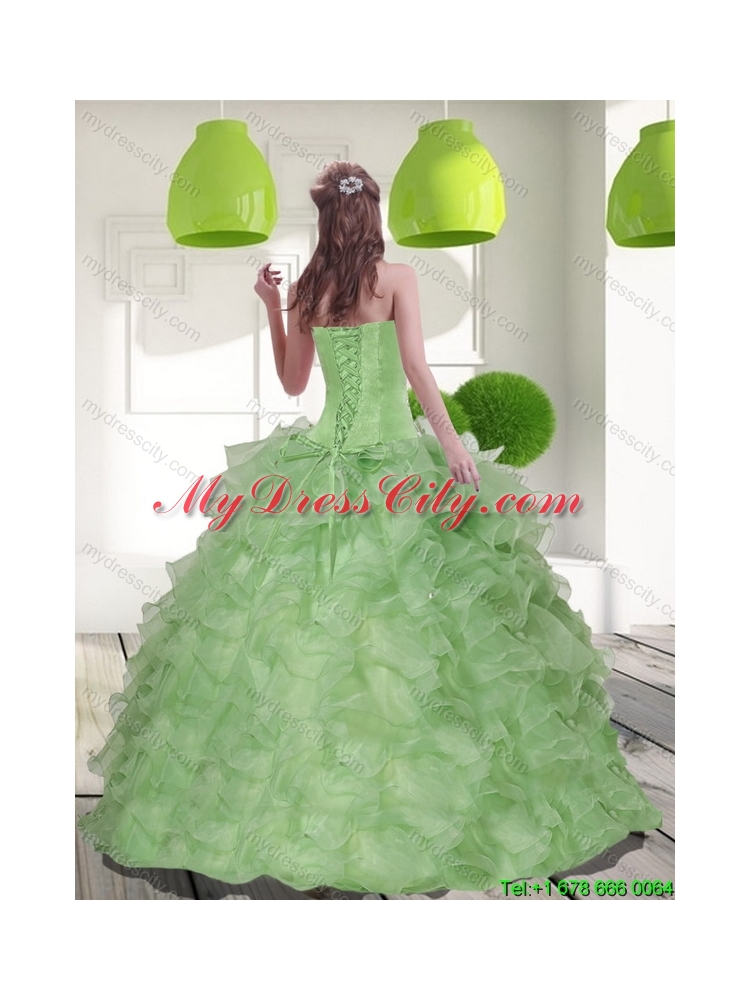 2016 Elegant Sweetheart Quinceanera Dresses with Beading and Ruffles