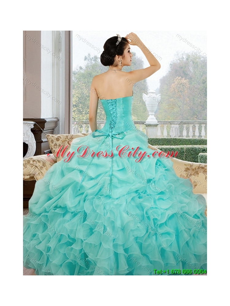 Latest Ruffles and Pick Ups Sweetheart Quinceanera Dresses for 2015