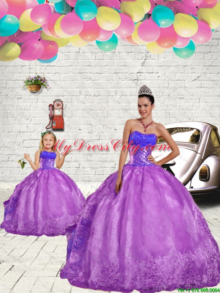 2015 Luxurious Beading and Embroidery Princesita Dress in Purple
