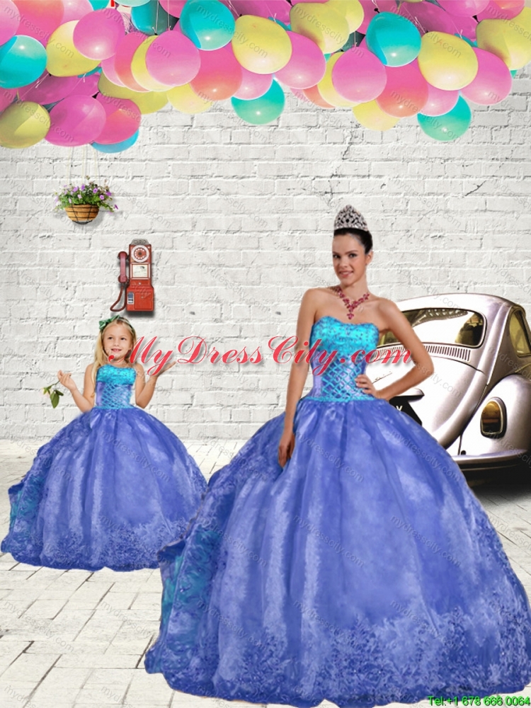 Most Popular Blue Princesita Dresses with Beading and Embroidery for 2015