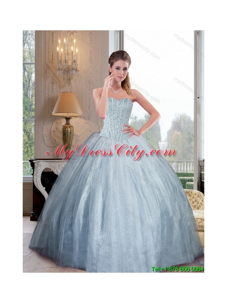 2015 Fashionable Sweetheart Ball Gown Quinceanera Dresses with Beading