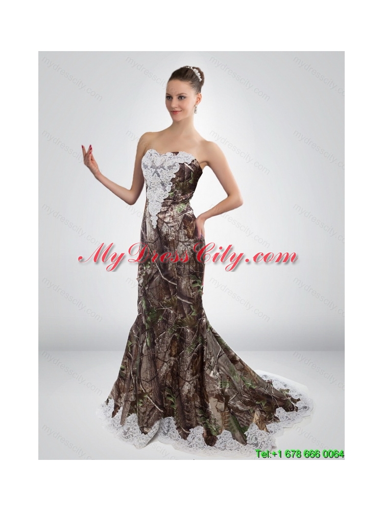 2015 Sturning Mermaid Sweetheart Camo Most Popular Prom Dresses in Multi Color