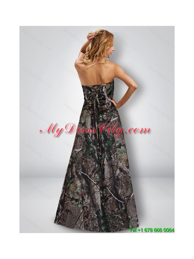 Exquisite Column Strapless Most Popular Camo Prom Dresses with Sequins