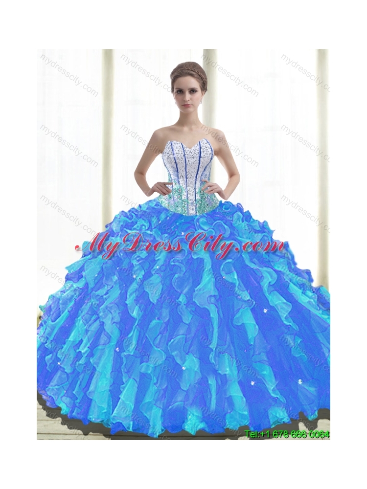 Exclusive Sweetheart 2015 Quinceanera Dresses with Beading and Ruffles