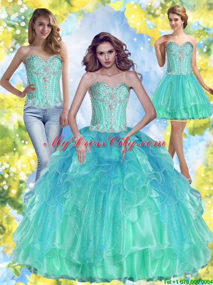 2015 Inexpensive Ball Gown Sweetheart Detachable Quinceanera Dresses