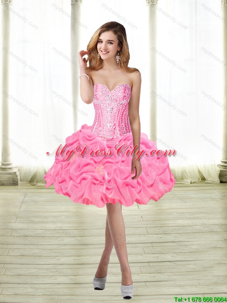 Beautiful 2015 Detachable Quinceanera Dresses with Appliques and Pick Ups