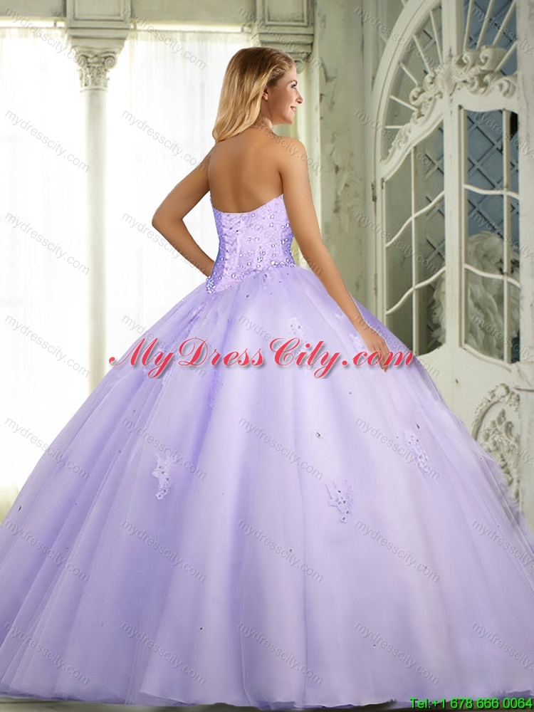 Sturning Beaded and Appliques Pretty  Quinceanera Dresses in Lavender