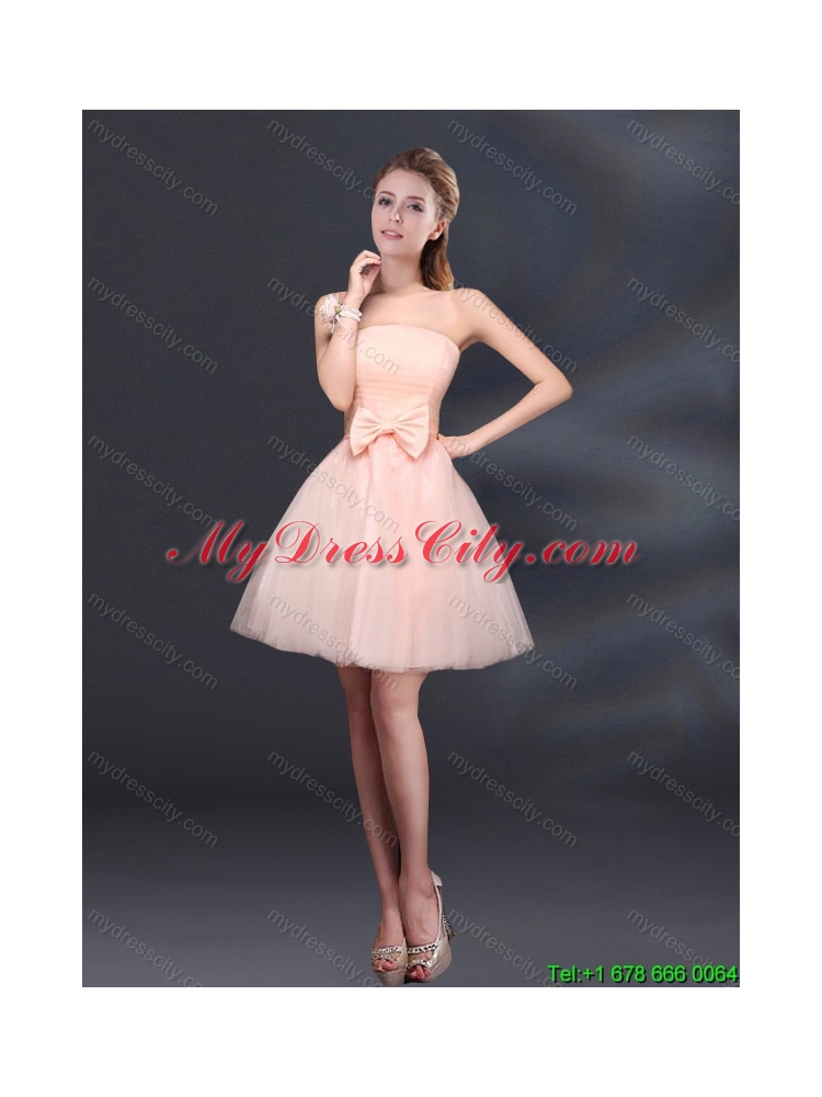 2015 Fall Elegant Lace Up Organza Dama Dress with A Line