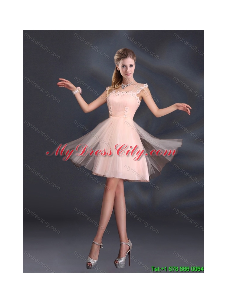 Baby Pink Mini Length 2015 New Arrival  Dama Dresses