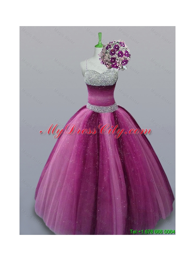 Perfect Spaghetti Straps Quinceanera Dresses with Beading for 2015