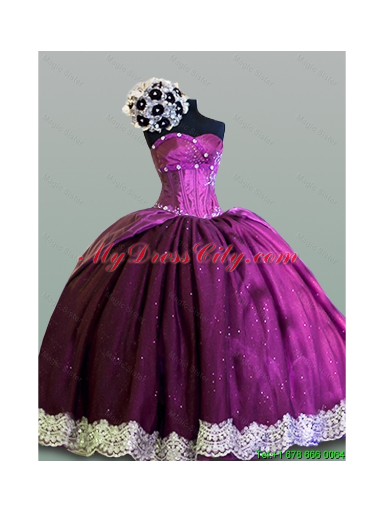 2015 Hot Sweetheart Quinceanera Dresses with Lace
