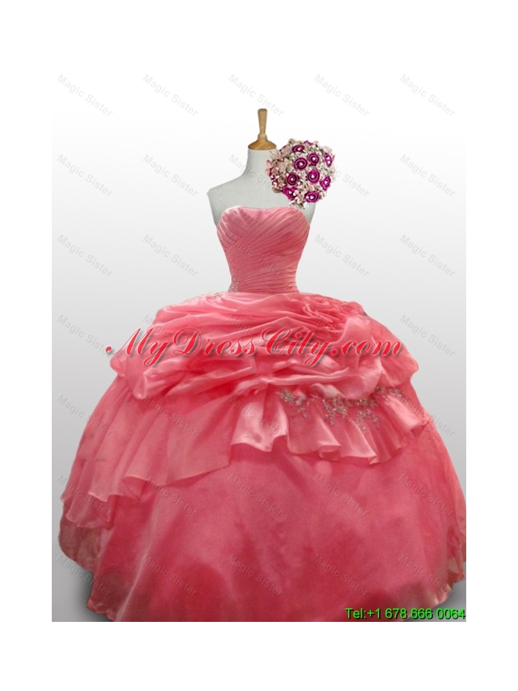 2015 Comfortable Beaded Sweetheart Quinceanera Dresses