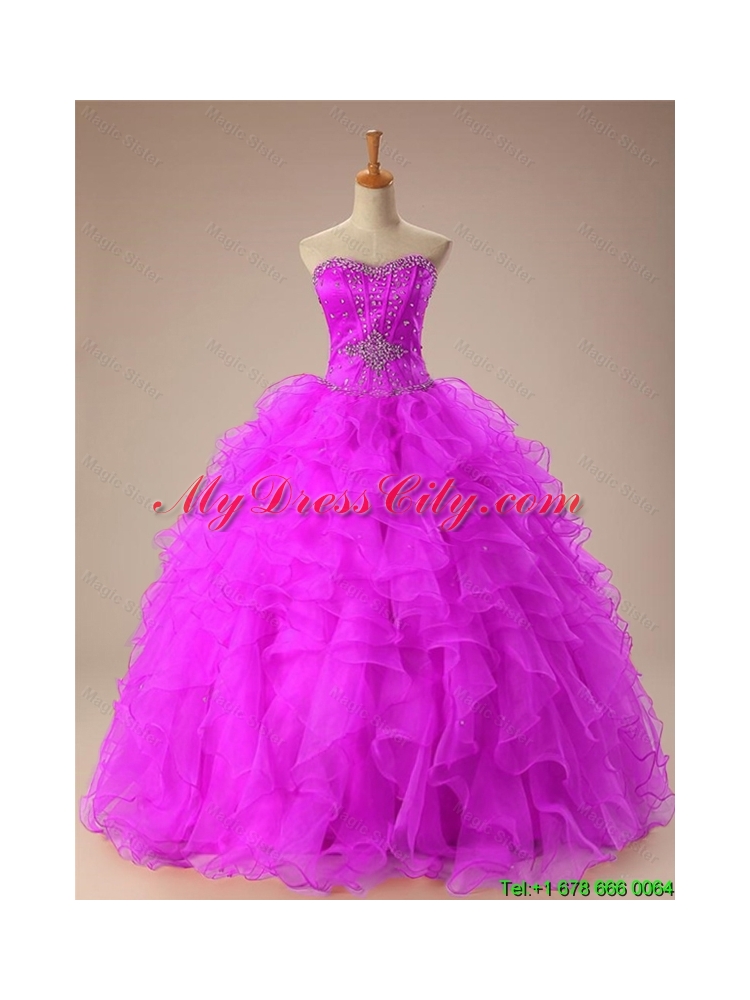 2015 Summer Sweetheart Quinceanera Dresses with Beading
