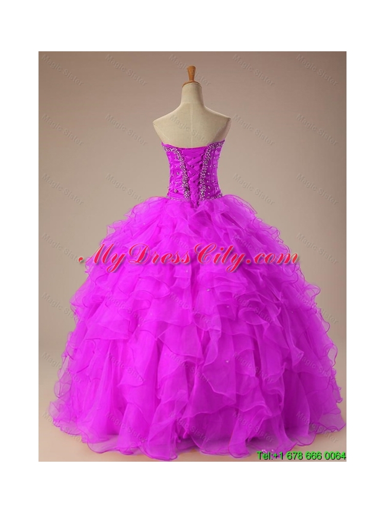 2015 Summer Sweetheart Quinceanera Dresses with Beading
