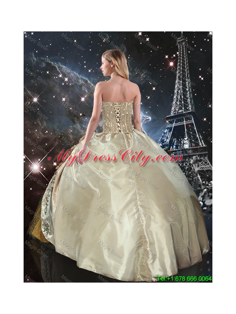 Elegant 2016 Fall Hand Made Flowers Multi Color Quinceanera Dresses with Brush Train