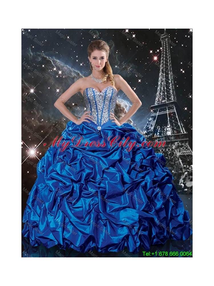 Beautiful 2016 Fall Sweetheart Detachable Quinceanera Dresses with Beading and Pick Ups