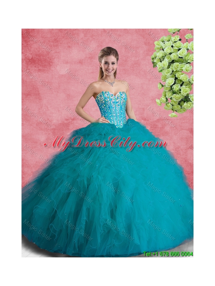 Classical Beaded Sweetheart Quinceanera Dresses with Ruffles