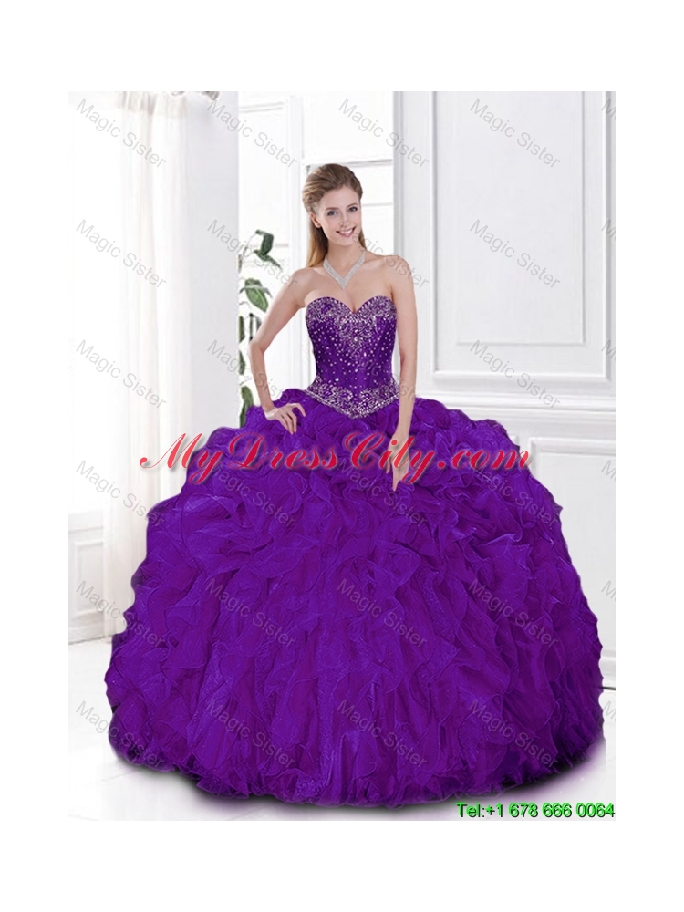 Pretty Ball Gown Sweetheart Quinceanera Gowns in Purple