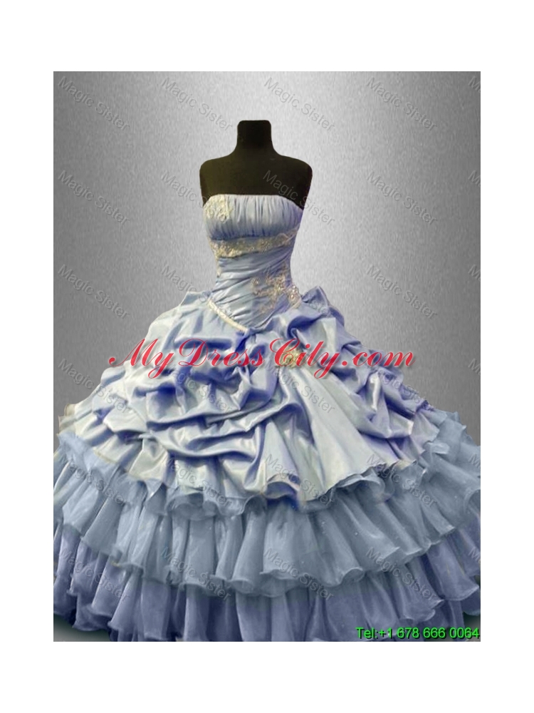 Beautiful Ruffled Layers Sweet 16 Gowns with Pick Ups
