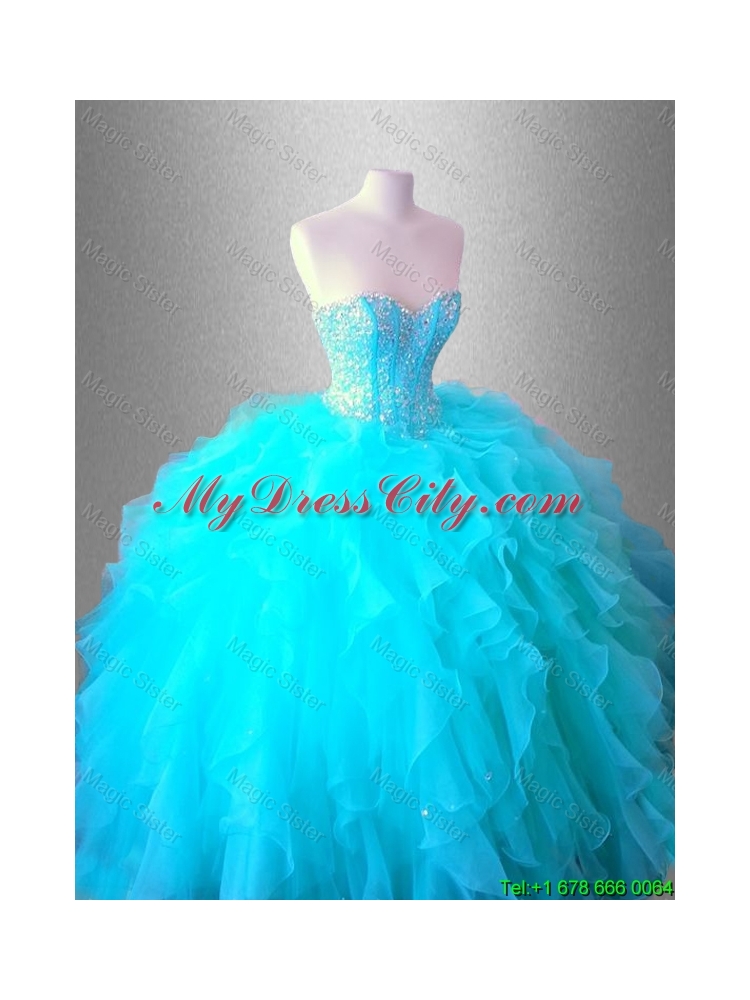 2016 Popular Sweetheart Quinceanera Dresses with Beading and Ruffles