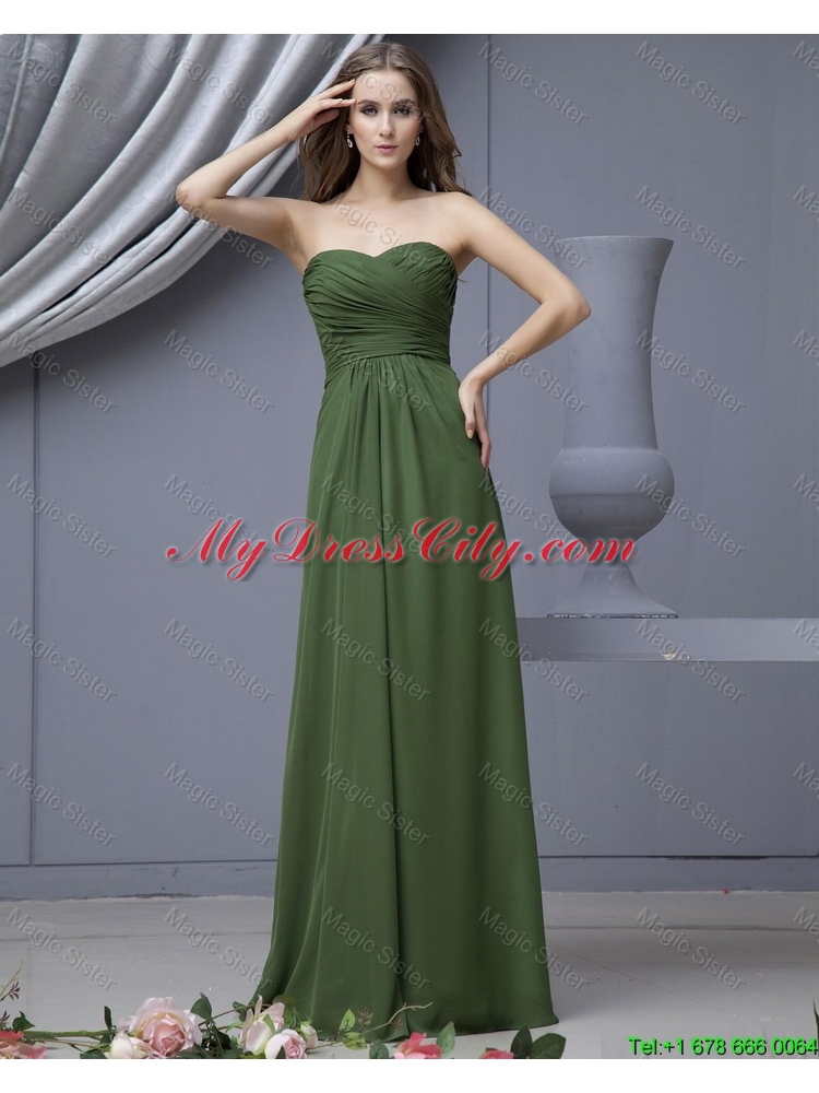 2016 Modern Empire Sweetheart Prom Dresses with Ruching