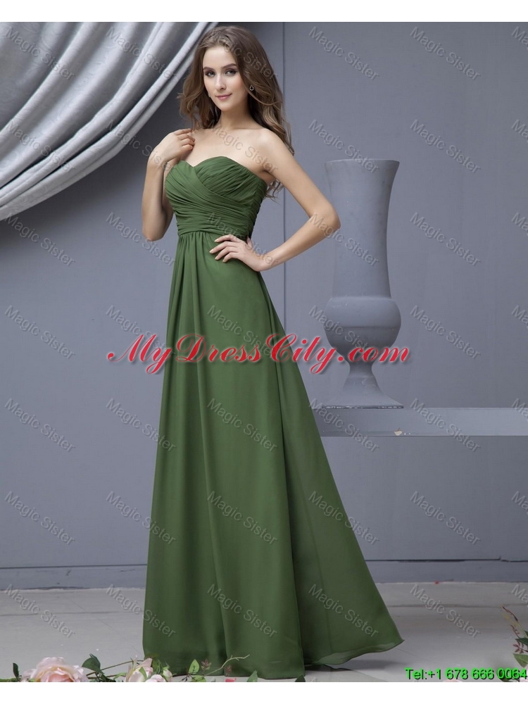 2016 Modern Empire Sweetheart Prom Dresses with Ruching