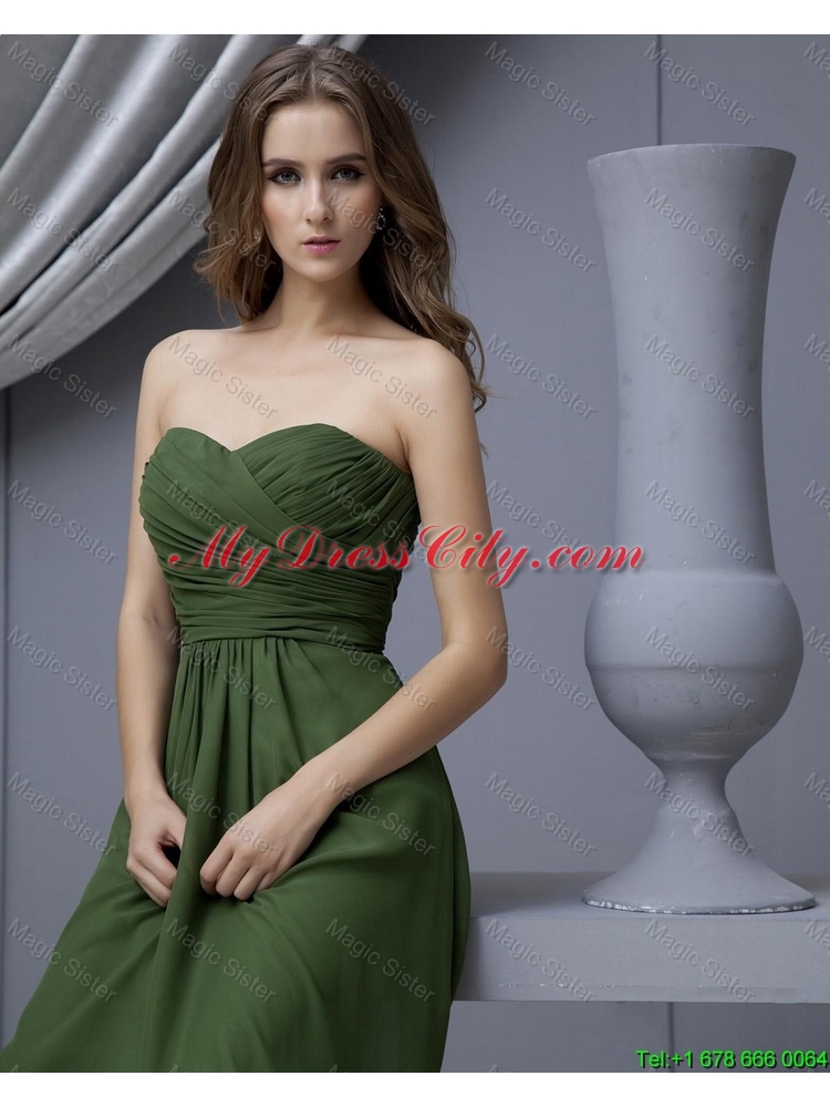 2016 Modern Empire Sweetheart Prom Dresses with Ruching