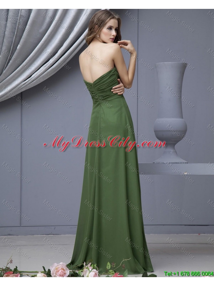 2016 Modern Empire Sweetheart Prom Dresses with Ruching