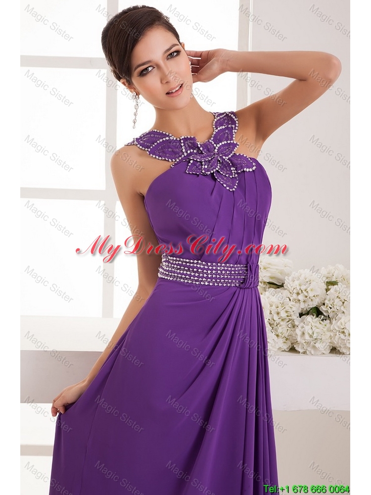 2015 Classical Empire Straps Prom Dresses with Beading