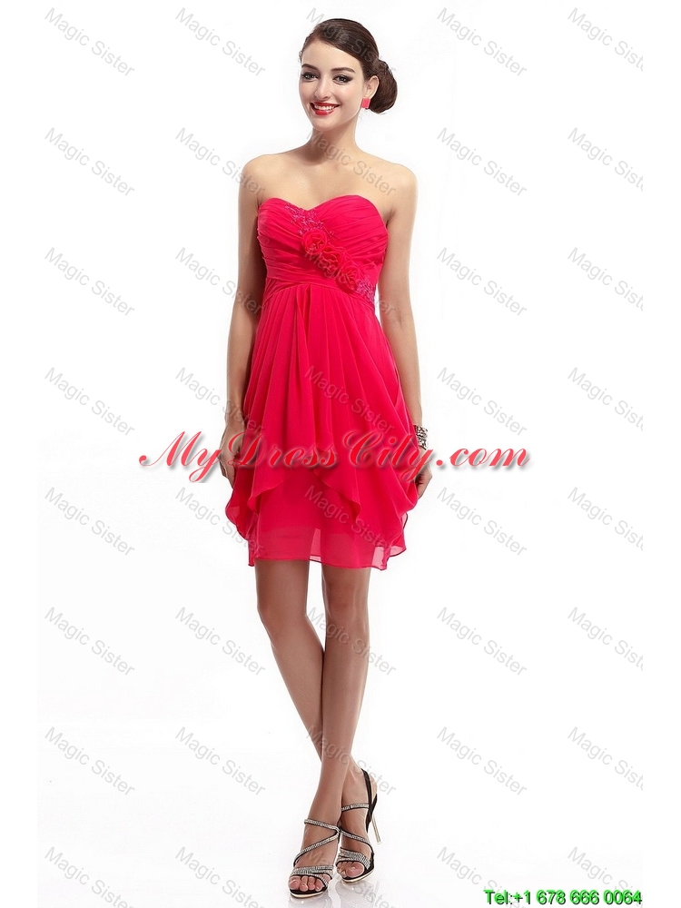 Fashionable Hand Made Flowers Prom Dresses with Sweetheart