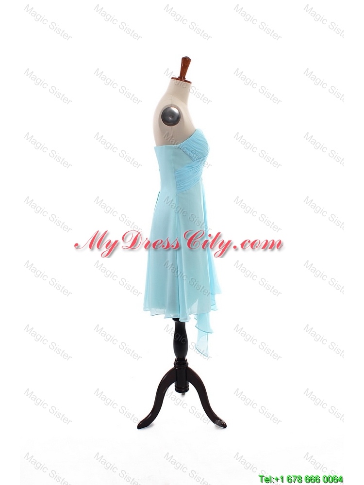 Popular Empire Strapless Ruching Prom Dresses with Beading for Holiday