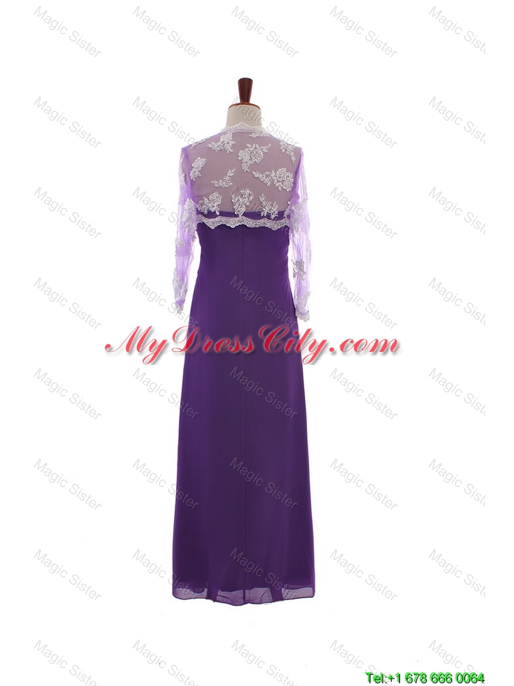 Pretty Empire Strapless Prom Dresses with Ruching in Eggplant Purple