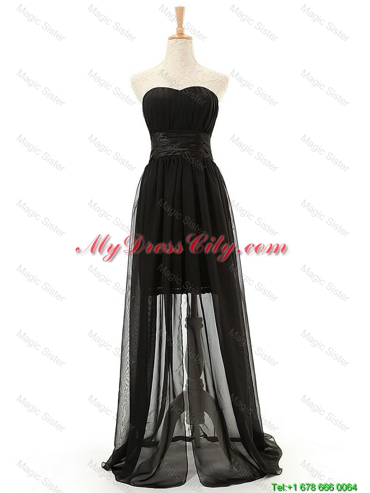 Brand New Sweetheart Belt Long Prom Dresses in Black
