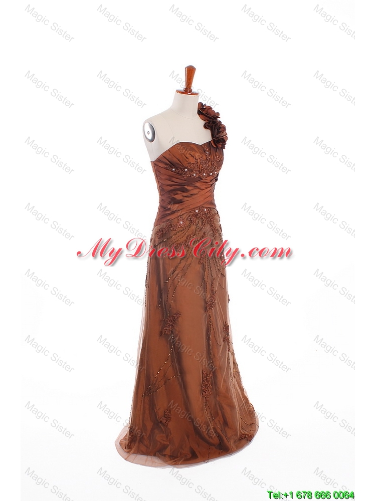 Custom Made Appliques and Hand Made Flowers Prom Dresses