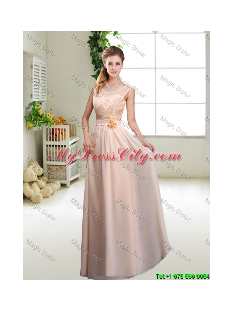 Beautiful Hand Made Flowers Bridesmaid Dresses with Column