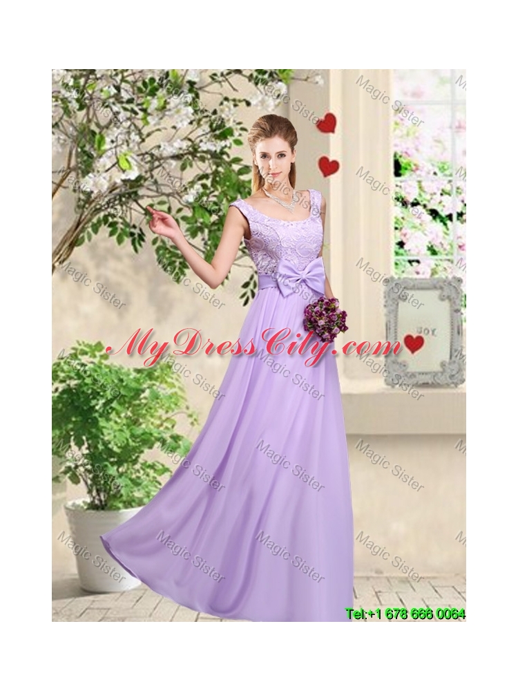 Classical 2016 Bowknot Bridesmaid Dresses with Floor Length