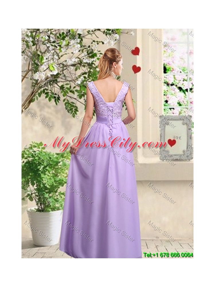 Classical 2016 Bowknot Bridesmaid Dresses with Floor Length