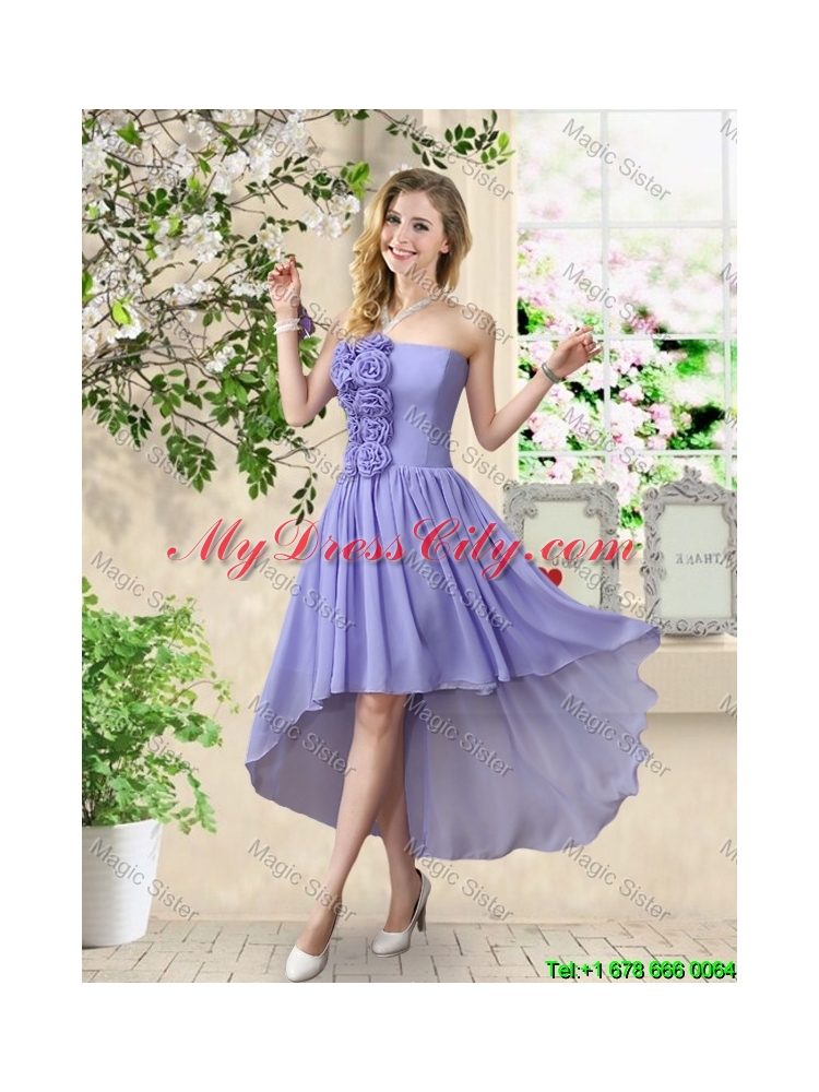Fashionable Hand Made Flowers Bridesmaid Dresses with A Line