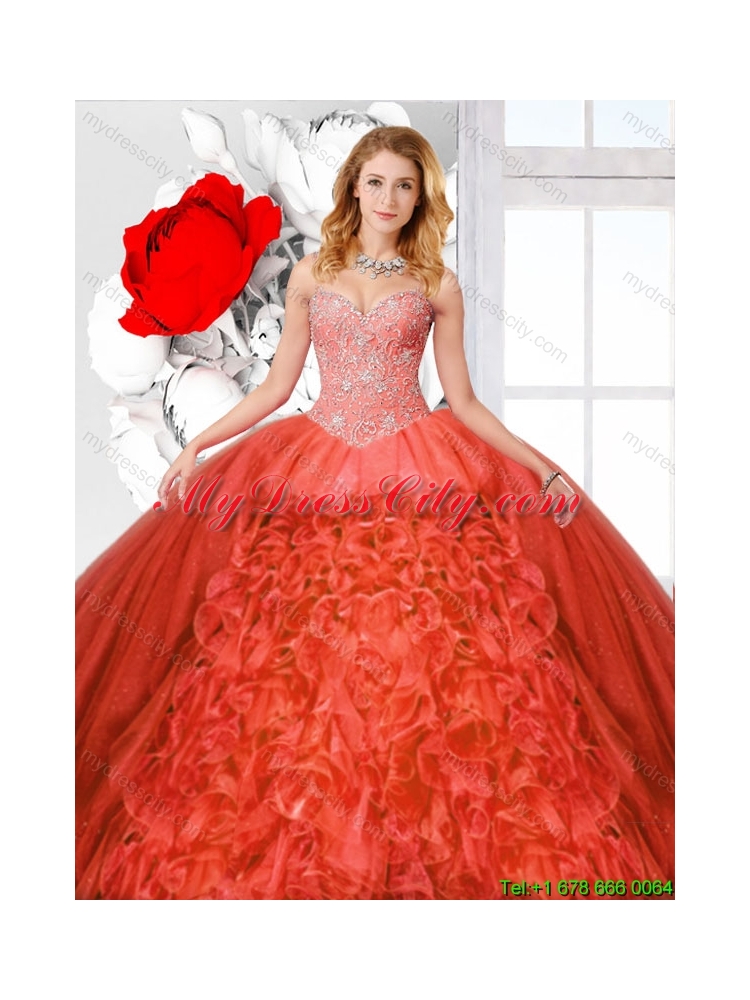 2015 Winter Latest Detachable Quinceanera Dresses with Beading and Ruffles