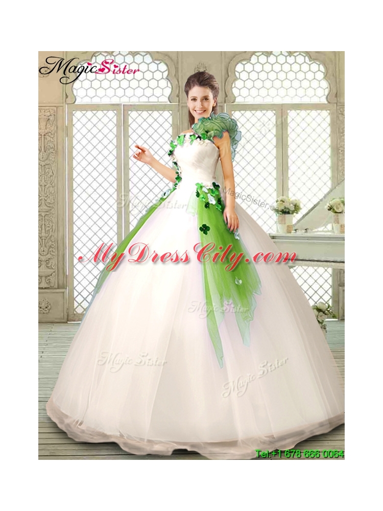 Cheap One Shoulder Sweet 16 Dresses with Appliques and Ruffles