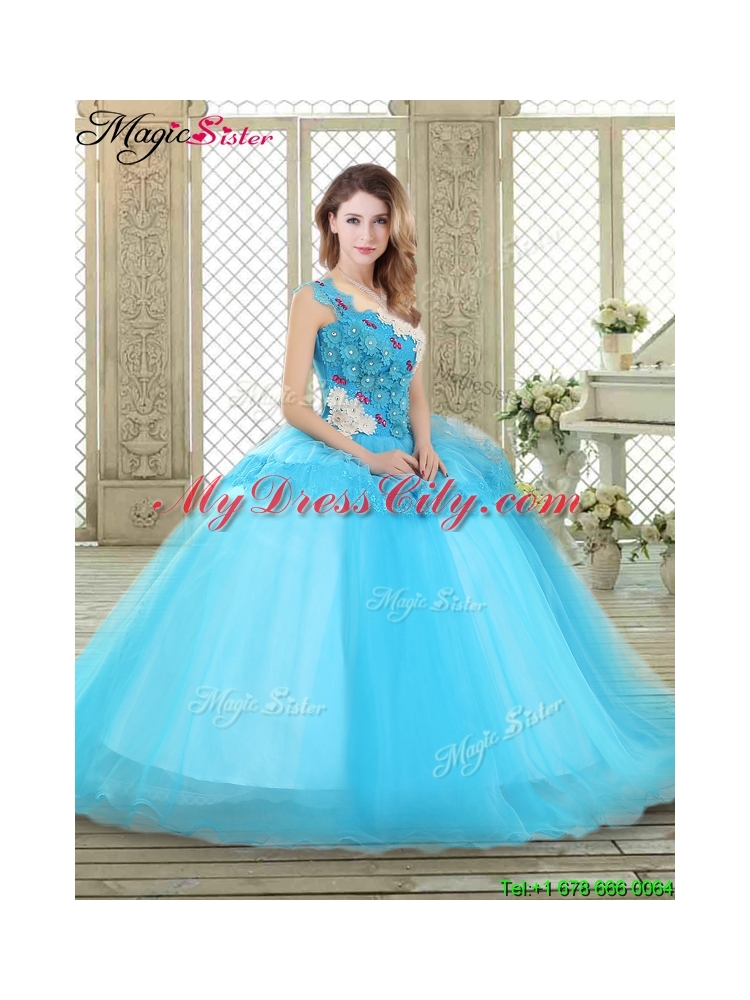 Beautiful One Shoulder Sweet 16 Dresses with Lace and Appliques