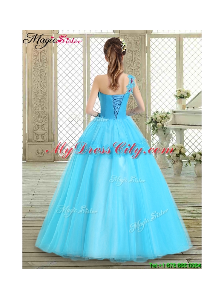 Beautiful One Shoulder Sweet 16 Dresses with Lace and Appliques
