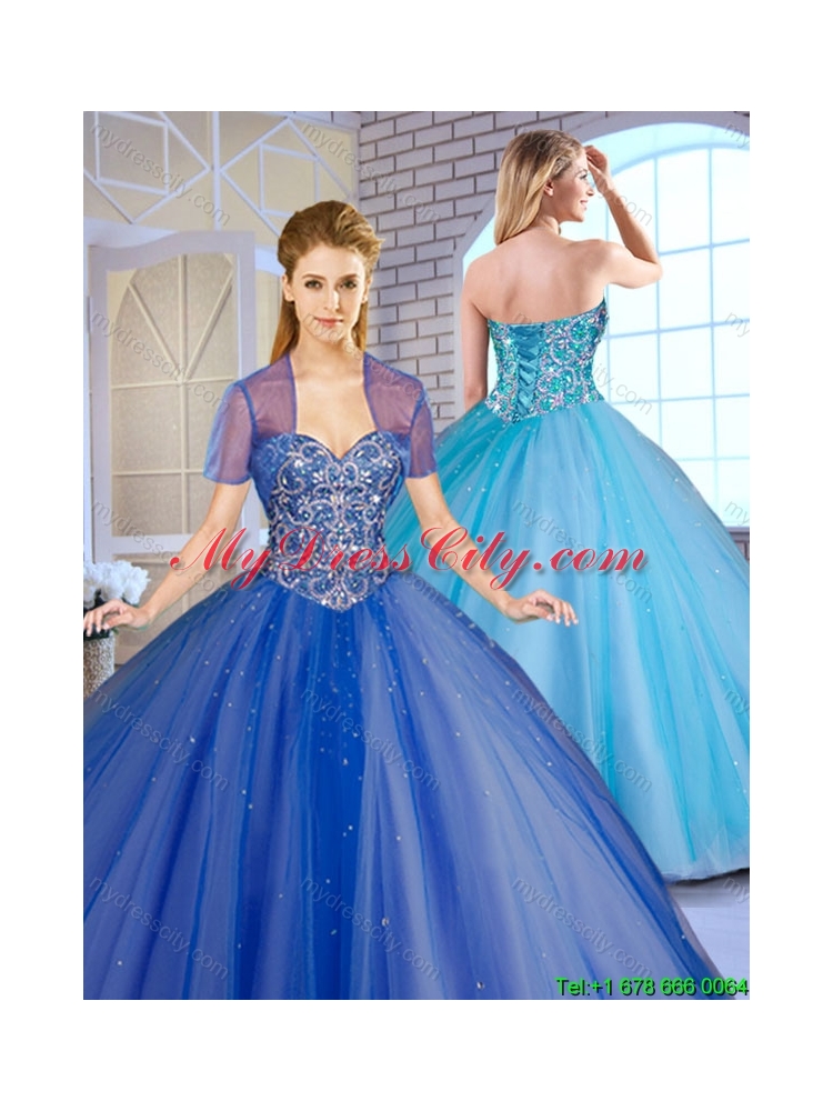 Perfect Ball Gown Sweet 16 Dresses with Beading for 2016