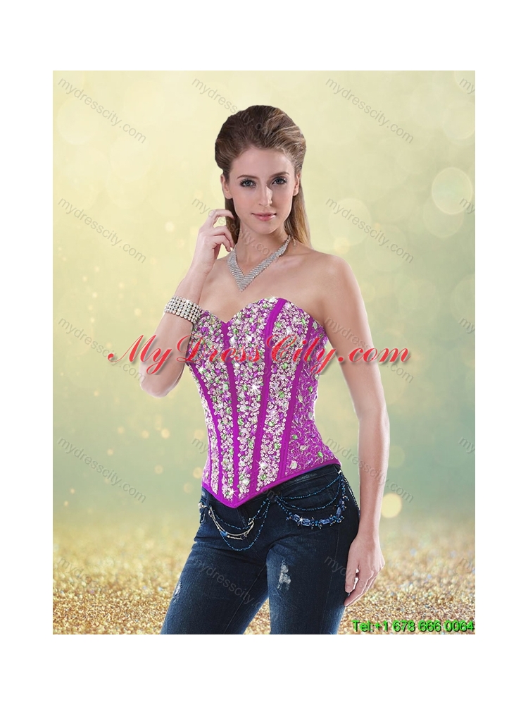 2016 Latest Ball Gown Fuchsia Quinceanera Dresses with Beading