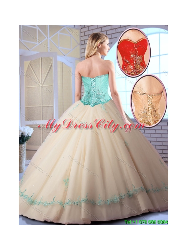 2016 Fall Cheap Appliques Sweetheart Quinceanera Gowns in Red