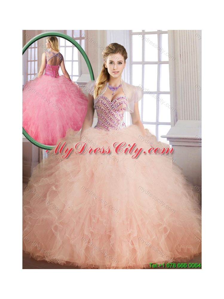 2016 Luxurious Floor Length Sweet 16 Dresses with Ball Gown