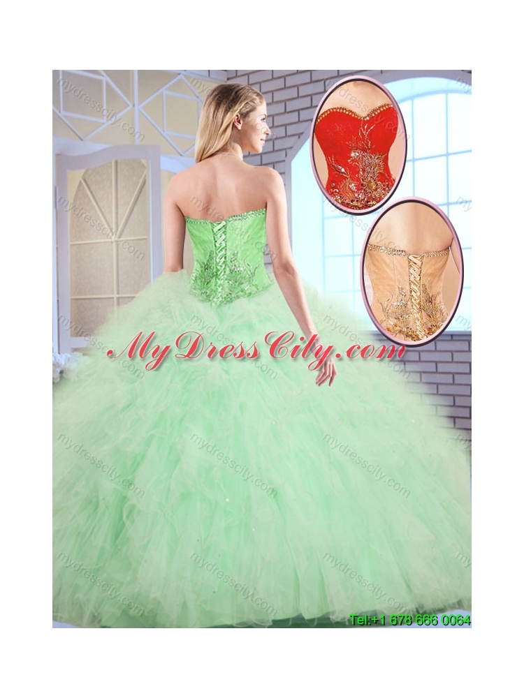 New Style Ball Gown Sweetheart Quinceanera Dresses in Fuchsia